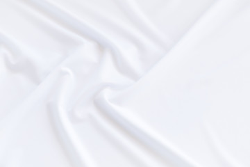 Fototapeta na wymiar White cloth background and texture, Crumpled of white fabric abstract
