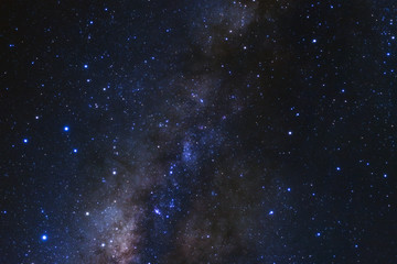 Milky way galaxy with stars and space dust in the universe, Long exposure photograph, with grain.