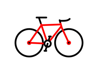 Red Bicycle. Simple Flat Design Vector Illustration Of A Bike.
