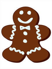 Gingerbread man cookie decorated with icing