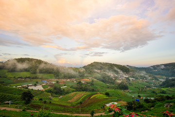 Mon Cham mountain landscape,  Chiang Mai, Thailand.