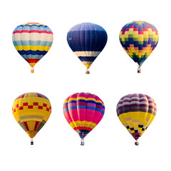Obraz premium colorful hot air balloons isolated on white background