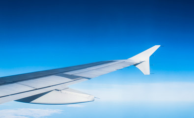 airplane wings on the air