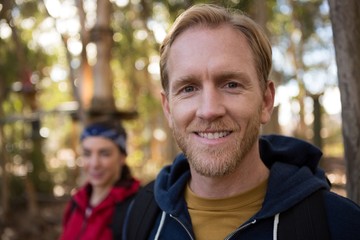 Portrait of man with beard smiling 