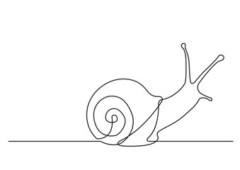 one line drawing of isolated vector object - snail © OneLineStock