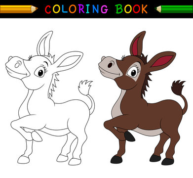 Cartoon donkey coloring book