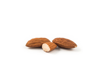 Almonds isolated on white backround