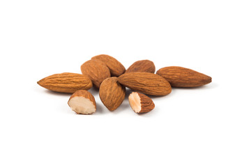 Almonds isolated on white backround
