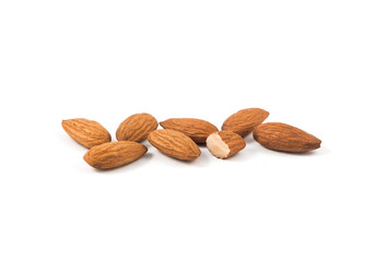 Almonds isolated on white backround