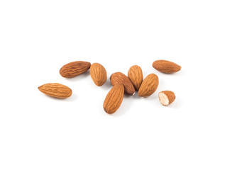 Almonds isolated on white backround