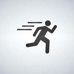 Fototapeta na wymiar runnin man icon on white background, fitness, sport