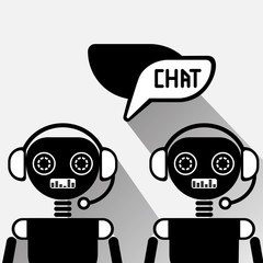 Chatbot Service Icon Concept Black Chat Bot Or Chatterbot Online Support Technology Vector Illustration