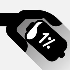 Robot Hand Holding Battery With Low Level Of Charge Icon Vector Illustration