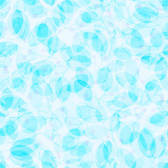 Foliage Seamless Pattern. Cyan Watercolor Abstract Background. Hand Painted beauteous Art Print. Foliage Repeating Pattern. Cloth Swimwear Design, Wallpaper, Wrapping. 138.