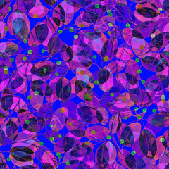 Foliage Seamless Pattern. Pink Watercolor Abstract Background. Hand Painted authentic Art Print. Foliage Repeating Pattern. Cloth Swimwear Design, Wallpaper, Wrapping. 136.