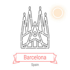 Barcelona, Spain Vector Line Icon