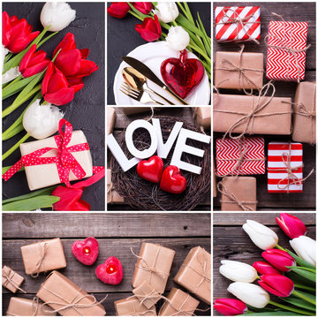 Collage from St. Valentine day photos.
