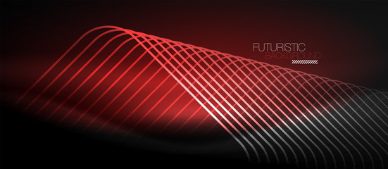 Neon glowing techno lines