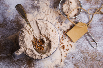 Flour from buckwheat grains
