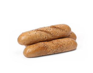 Loaf of crusty wholegrain bread with seeds. baguette