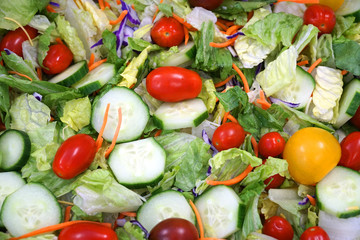 fresh chopped vegetable salad as food background