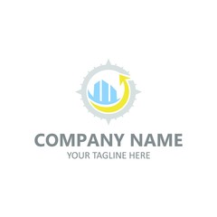 Compass arrow vector travel direction logotype template illustration