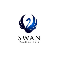 Abstract flying swan logo
