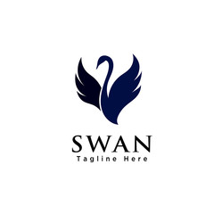 Abstract flying swan logo