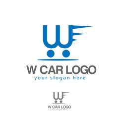 W car logo. W letter logo vector. Flat logo design.