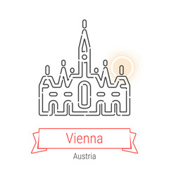 Vienna, Austria Vector Line Icon
