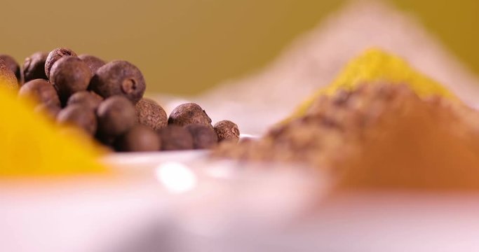 Close-up of different types of Assorted Spices 