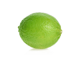 Fresh green lime isolated on white background
