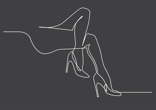 recommend clip art: continuous line drawing of naked women legs in high heels