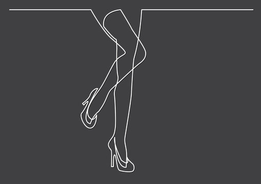 recommend clip art: continuous line drawing of sexy woman legs in high heels