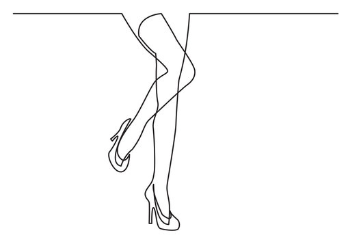 recommend clip art: continuous line drawing of sexy woman legs in high heels