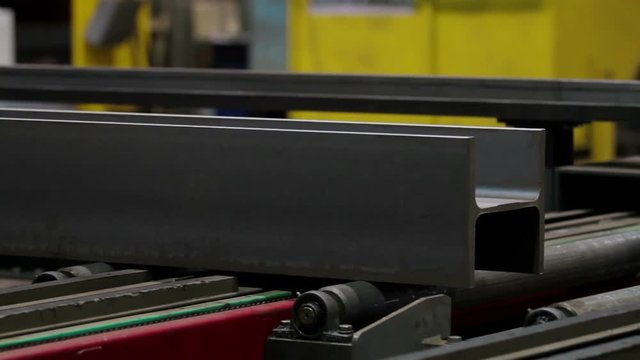 Steel bar on Production line in Industrial factory