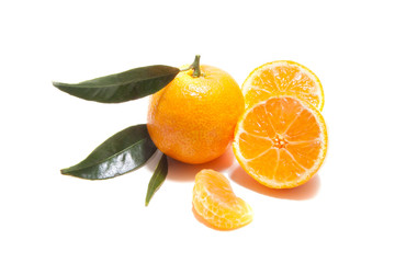 Tangerine on a white background