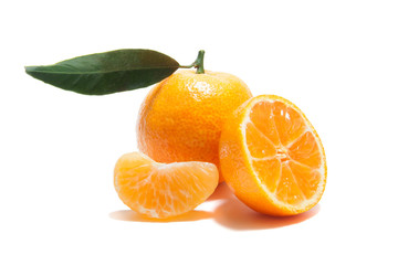 Tangerine on a white background