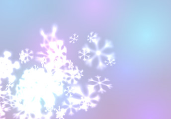 Christmas snowflakes background with falling and swirling snow