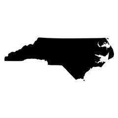 Map of the U.S. state of North Carolina on a white background