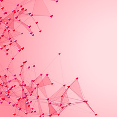 Hearts connected background for social network advertising and Valentines Day