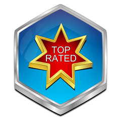 Top Rated Button - 3D illustration