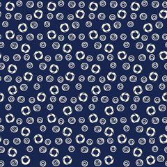 Seamless pattern, cartoon vector illustration, turkish bagel isolated on blue background, decorative texture for design wrapping paper, greeting card, natural organic shop, restaurant menu, textile