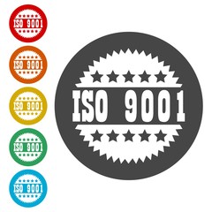 ISO 9001 certified sign icon 