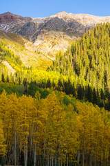 Autumn mountain scenery in Telluride, Colorado, USA