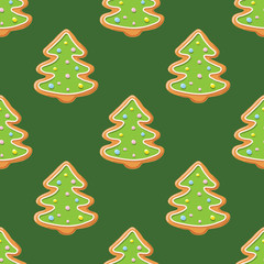 Ginger cookies seamless pattern.