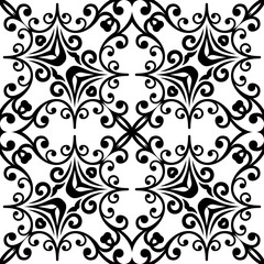 Orient vector classic black and white pattern. Seamless abstract background with vintage elements. Orient background