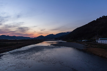 川　夕焼け