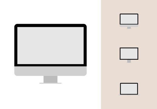 Desktop und Laptop – flache Vektormodelle