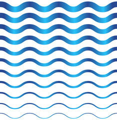 Seamless pattern on white background.. Blue light and dark wave pattern for fabric. Wave pattern template.